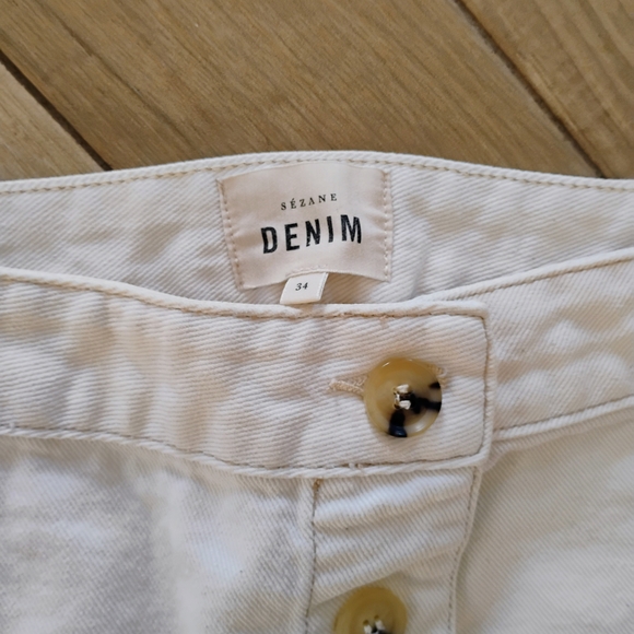 Sezane Coline Skirt Size 34 US 2 Ecru Button Down Mini - Picture 6 of 7
